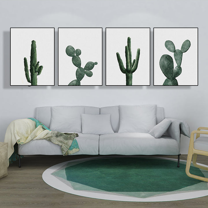 BowLift | Tropical Plant Cactus Wall Decoration Green Texture Surface Canvas Print for Living Room