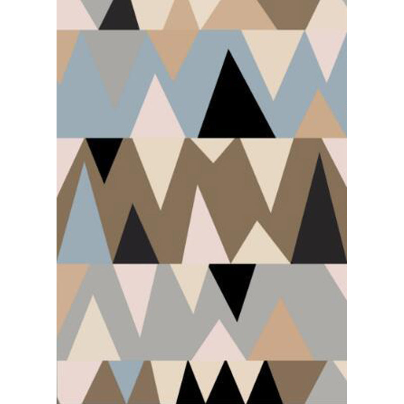 Brown Bedroom Rug Modern Color Block Irregular Shape Pattern Rug Polyester Washable Non-Slip Rug | Bowlift