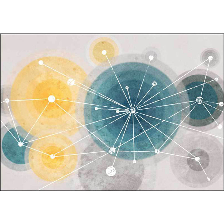 Gray Multicolor Modern Carpet Polyester Concentric Circles Pattern Carpet Washable Non-Slip Back Carpet for Living Room | Bowlift