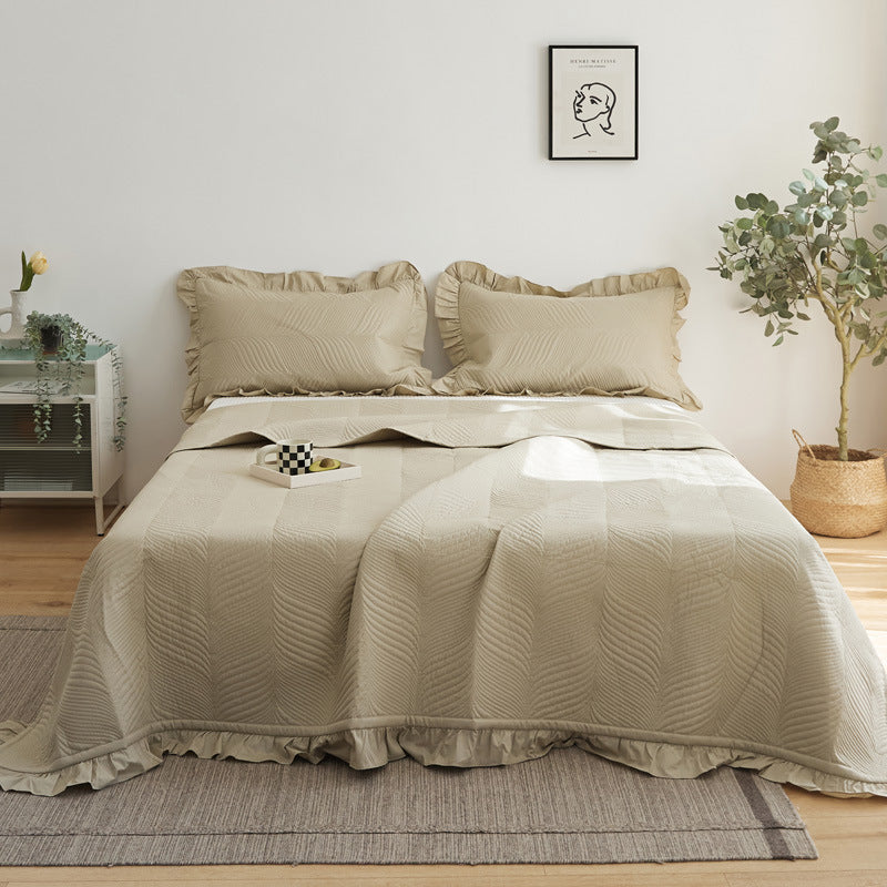 Cotton bedspread, 3-piece, quilted