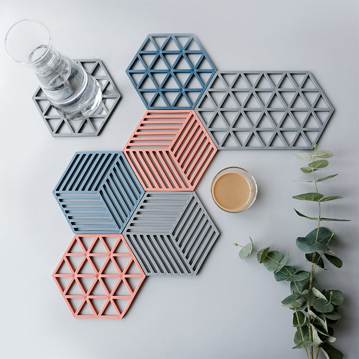 Unisex Silicone Coaster with Modern Geometric Design Bowlift