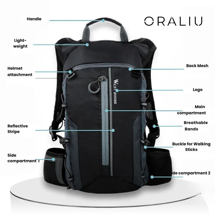 BowLift | Premium Cycling Backpack with Hydration System – Lightweight, Waterproof & Helmet Holder