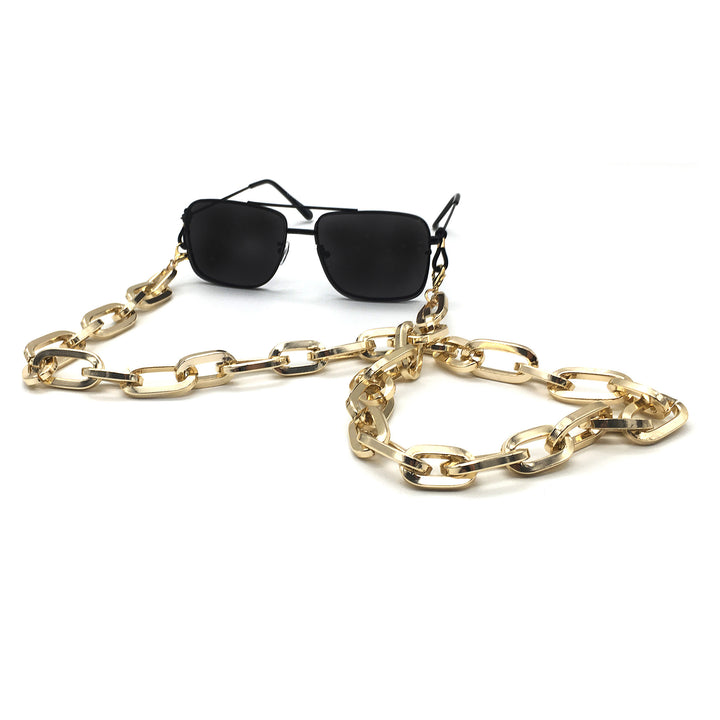 Fashion-Forward Metallic Eyewear Chain Bowlift