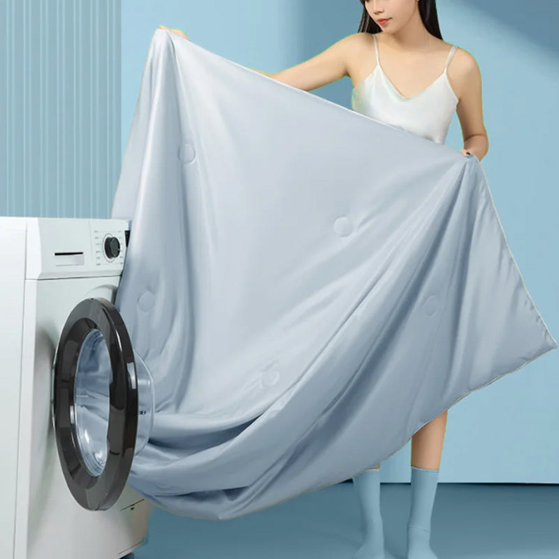BowLift | Bedding Set Blue Silk Cooling Summer Quilt