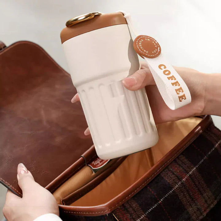 BowLift | Compact thermos cup with temperature display – 410ml cup for hot and cold drinks
