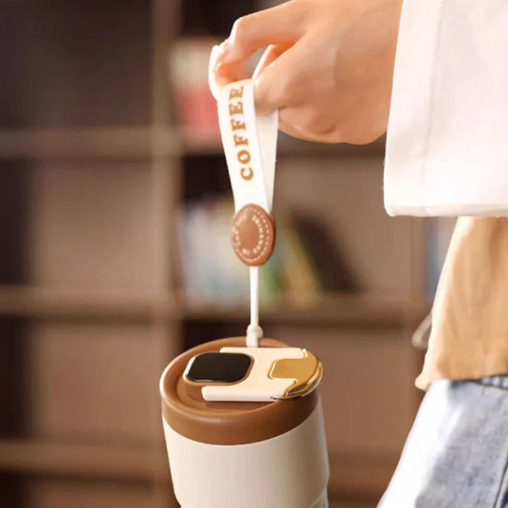 BowLift | Compact thermos cup with temperature display – 410ml cup for hot and cold drinks