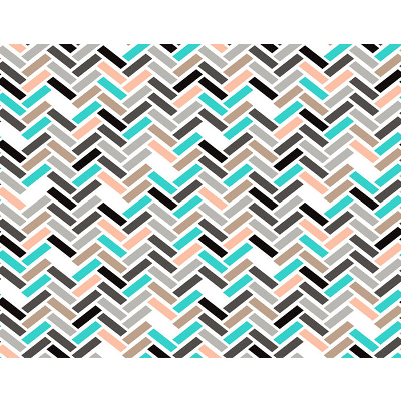 Pink and Green Bedroom Rug Modern Rectangular Pattern Area Rug Polyester Anti-Slip Back Rug | Bowlift