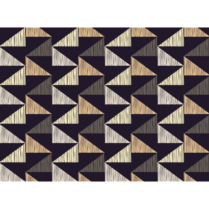 Black Bedroom Rug Modern Geometric Triangle Pattern Area Rug Polyester Stain Resistant Rug | Bowlift