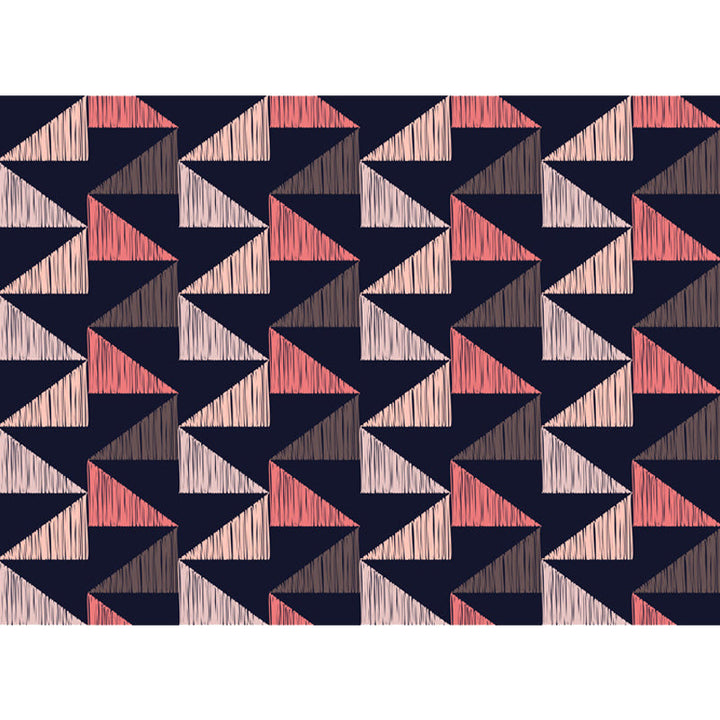 Black Bedroom Rug Modern Geometric Triangle Pattern Area Rug Polyester Stain Resistant Rug | Bowlift