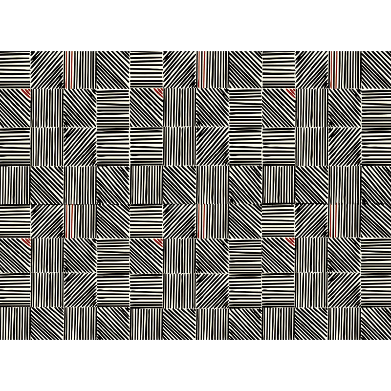 Modern living room rug with black stripe print rug polyester anti-slip back rug | Bowlift