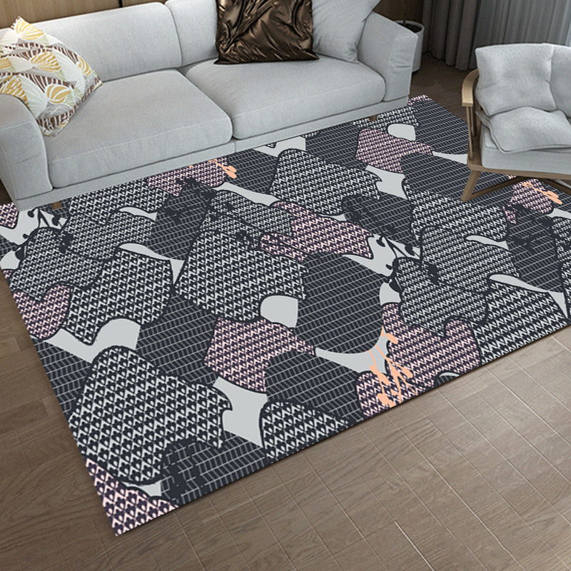 Gray Bedroom Carpet Modern Abstract Stripes Twisted Line Pattern Carpet Polyester Non-Slip Back Carpet | Bowlift