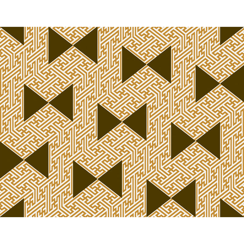 Yellow bedroom rug modern triangle labyrinth pattern rug polyester stain-resistant rug | Bowlift