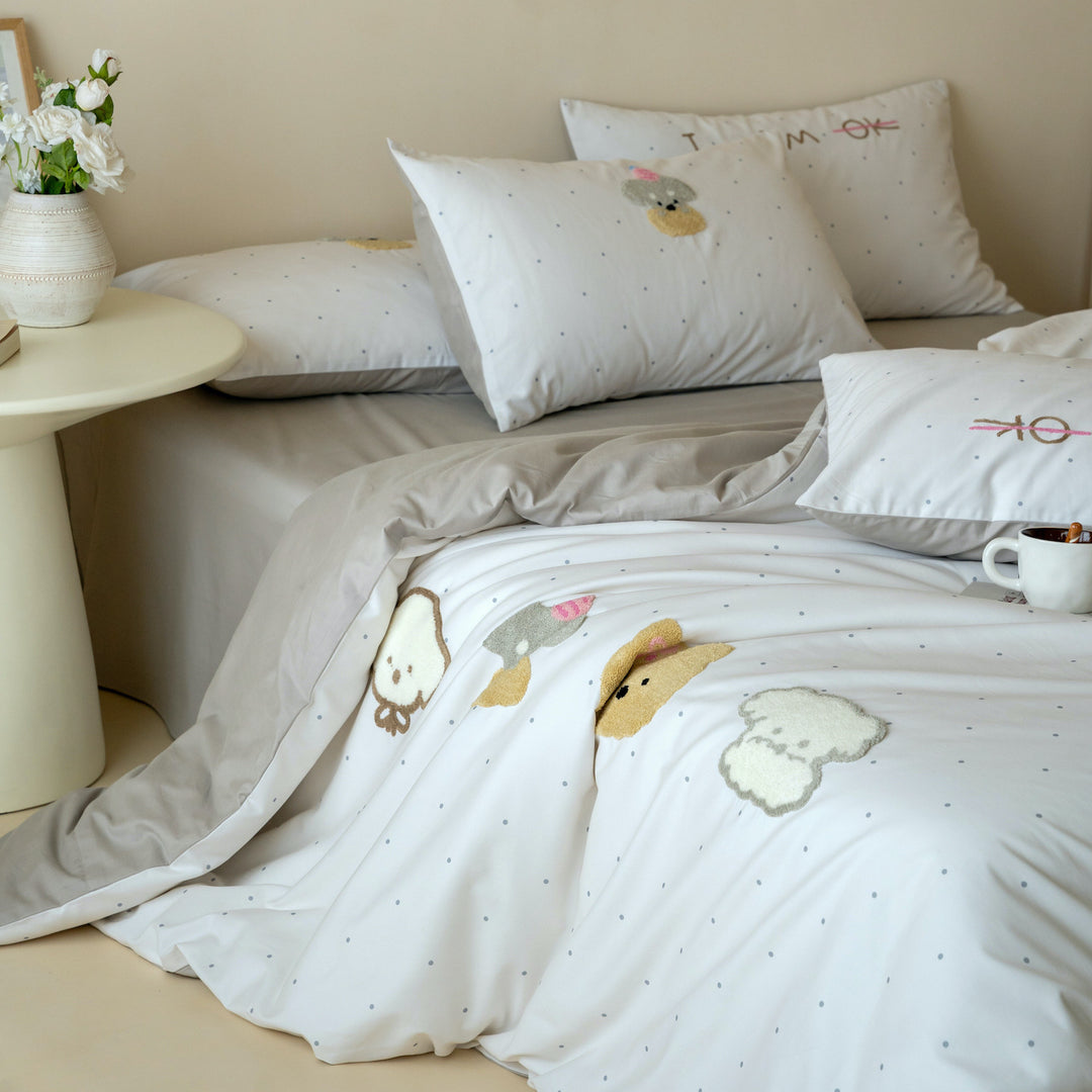 Cotton bedding set, brushed, cartoon design