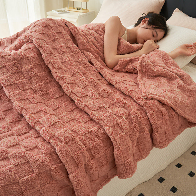 Versatile waffle throw blanket, modern and simple