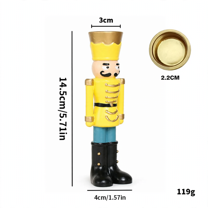 Decorative nutcracker candle holder made of resin
