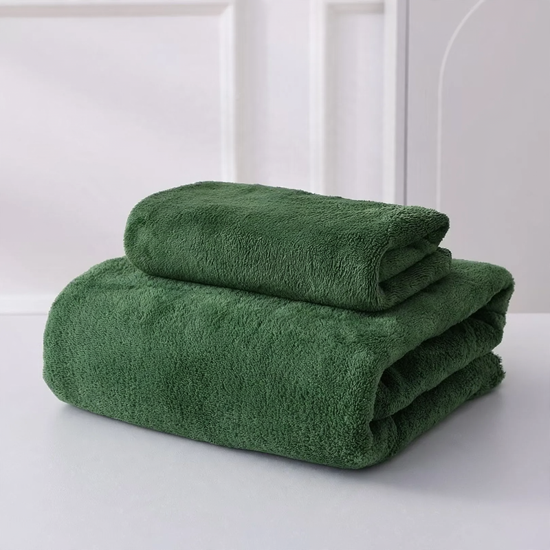 Coral fleece towel and bath towel set