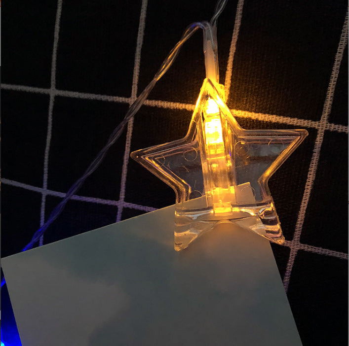 LED fairy lights with photo clips for decoration