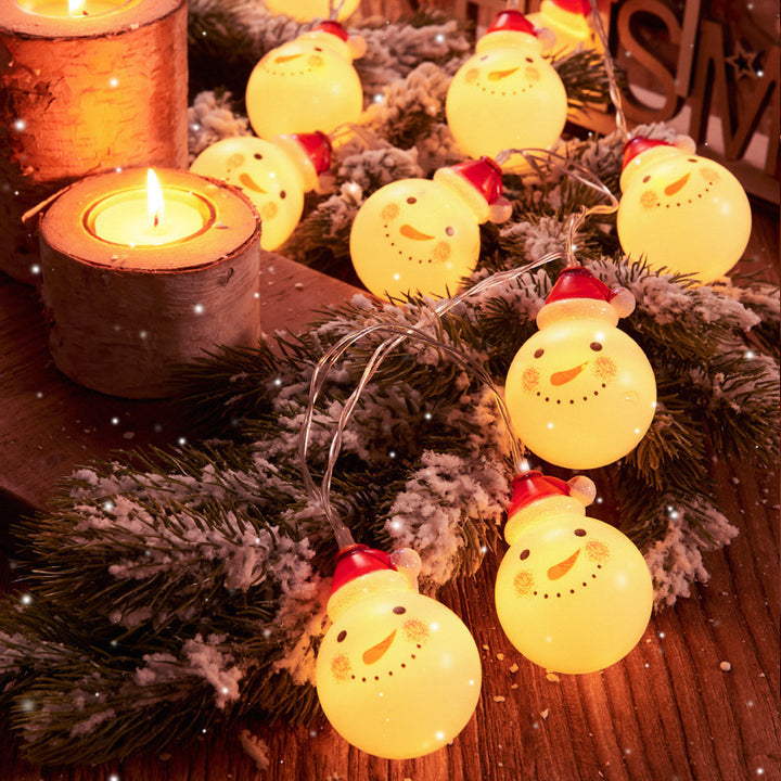 LED string lights with Christmas motifs for festive decoration