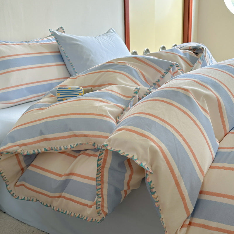 Cotton bedding set with plush surface