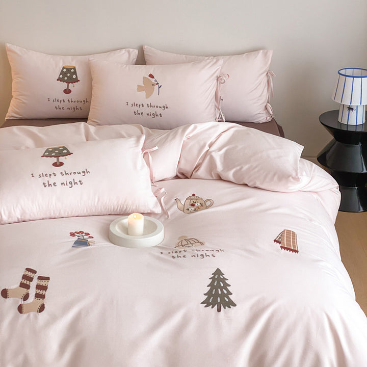 Bedding set made of Xinjiang cotton, brushed, 100s