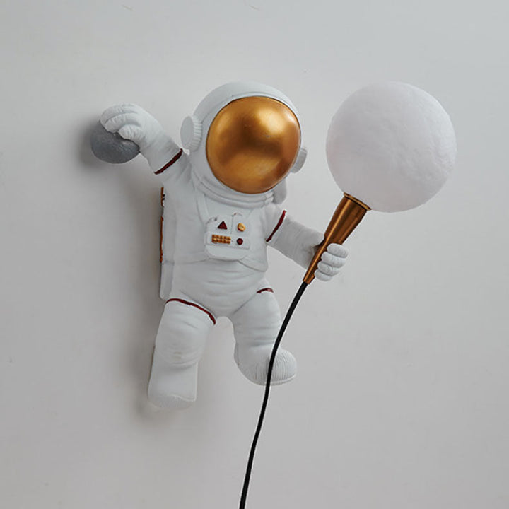 BowLift | CosmoBuddy Astronaut Wall Lamp | Creative Design | Resin & ABS | LED Bedroom Light