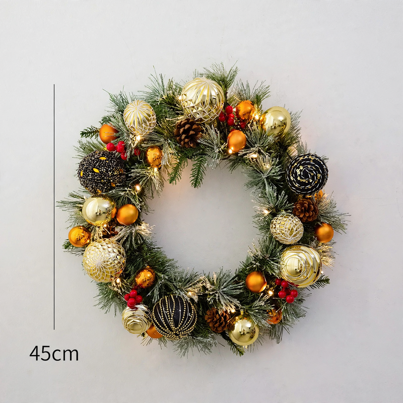 Christmas wreath, 45 cm, with lighting