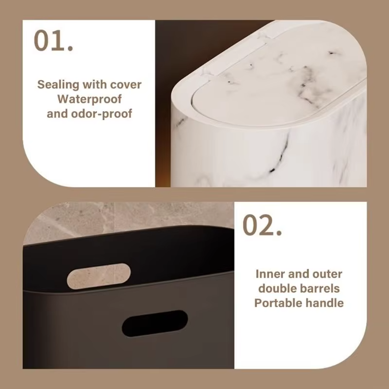 EcoHide Compact Trash Can with Hidden Lid Bowlift