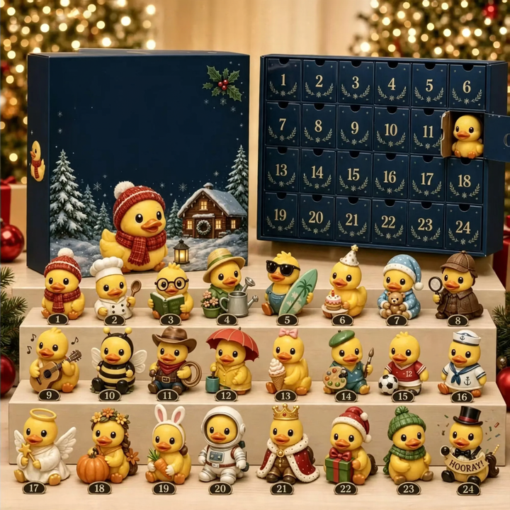 Christmas Advent Calendar with 24 Duck Figures