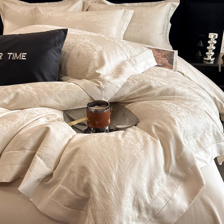 4-piece bedding set, 120 cotton, jacquard weave