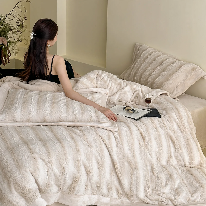 Milk fiber bedding set, 4-piece, winter