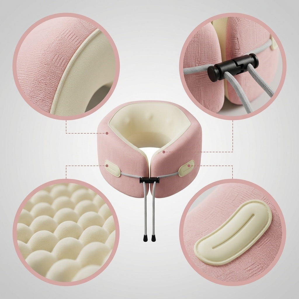 U-shaped neck pillow made of memory foam, portable