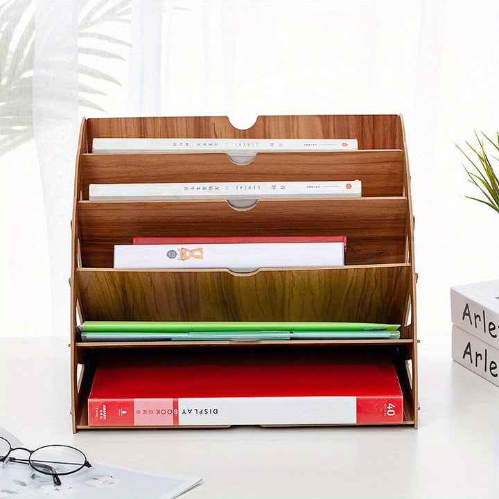 BowLift | Wooden Desk Organizer with 5 Layers – Fan Design MDF