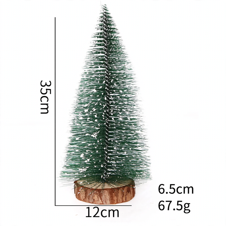 Mini Christmas tree with wooden base, snow-covered, 10-40cm