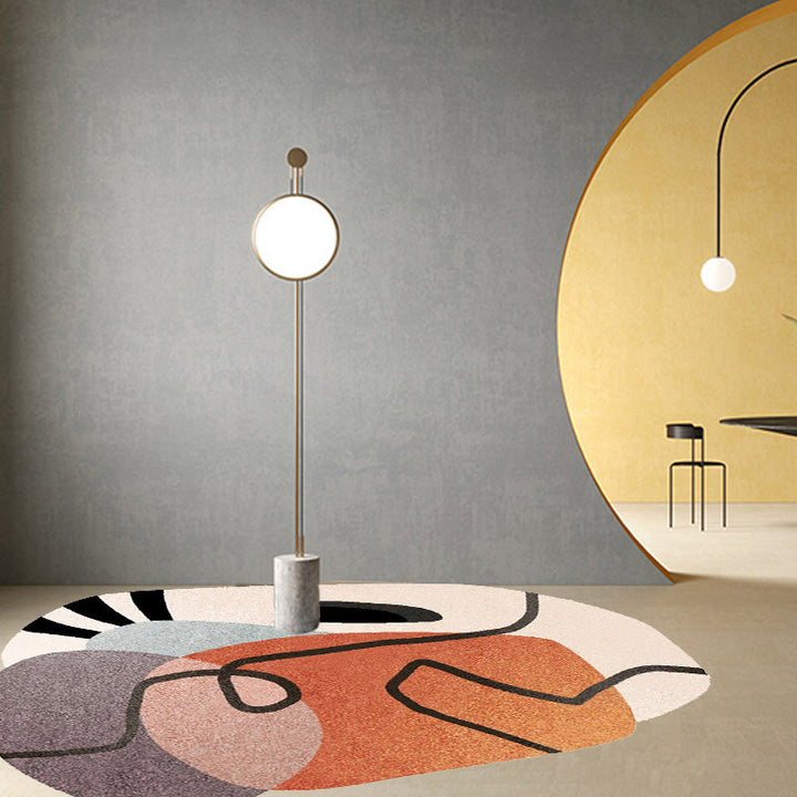 BowLift | Simple Novelty Irregular Rug in Brown Abstract Pattern Carpet Polyester Machine Washable Area Rug for Home Decor
