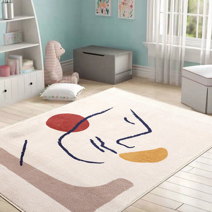 BowLift | Multicolored character pattern rug polyester casual rug pet-friendly washable rug for the bedroom