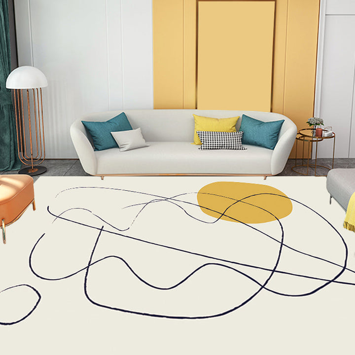 BowLift | Multicolored character pattern rug polyester casual rug pet-friendly washable rug for the bedroom