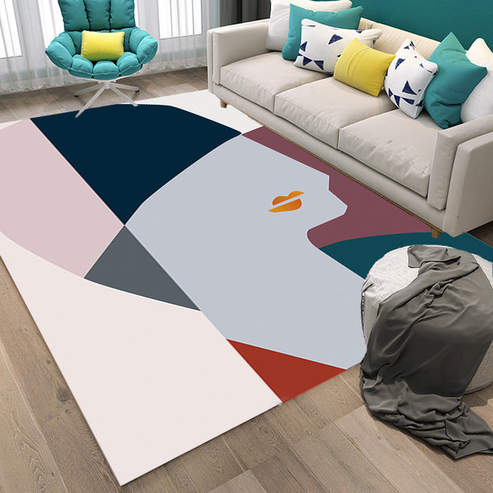 BowLift | Multicolored character pattern rug polyester casual rug pet-friendly washable rug for the bedroom