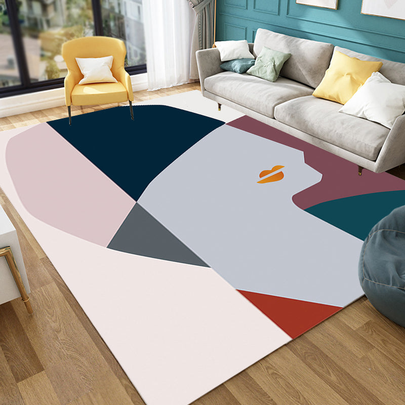 BowLift | Multicolored character pattern rug polyester casual rug pet-friendly washable rug for the bedroom