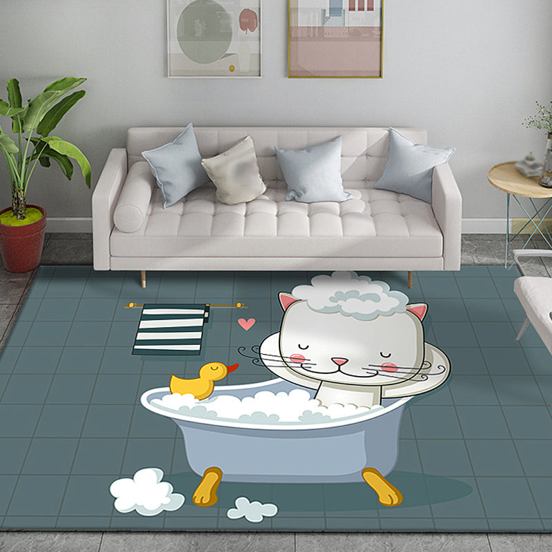 BowLift | Funky Cartoon Bear Pattern Carpet Multicolor Kids Carpet Polyester Pet Friendly Washable Area Rug for Nursery