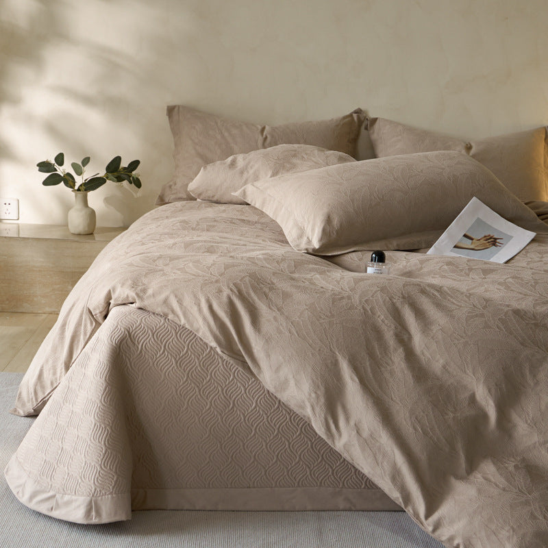 Cotton bedding set, 4-piece, embossed