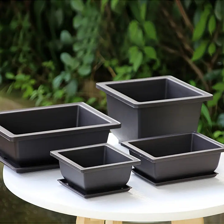 BowLift | Plant pot with saucer – Rectangular flower pot for garden and balcony