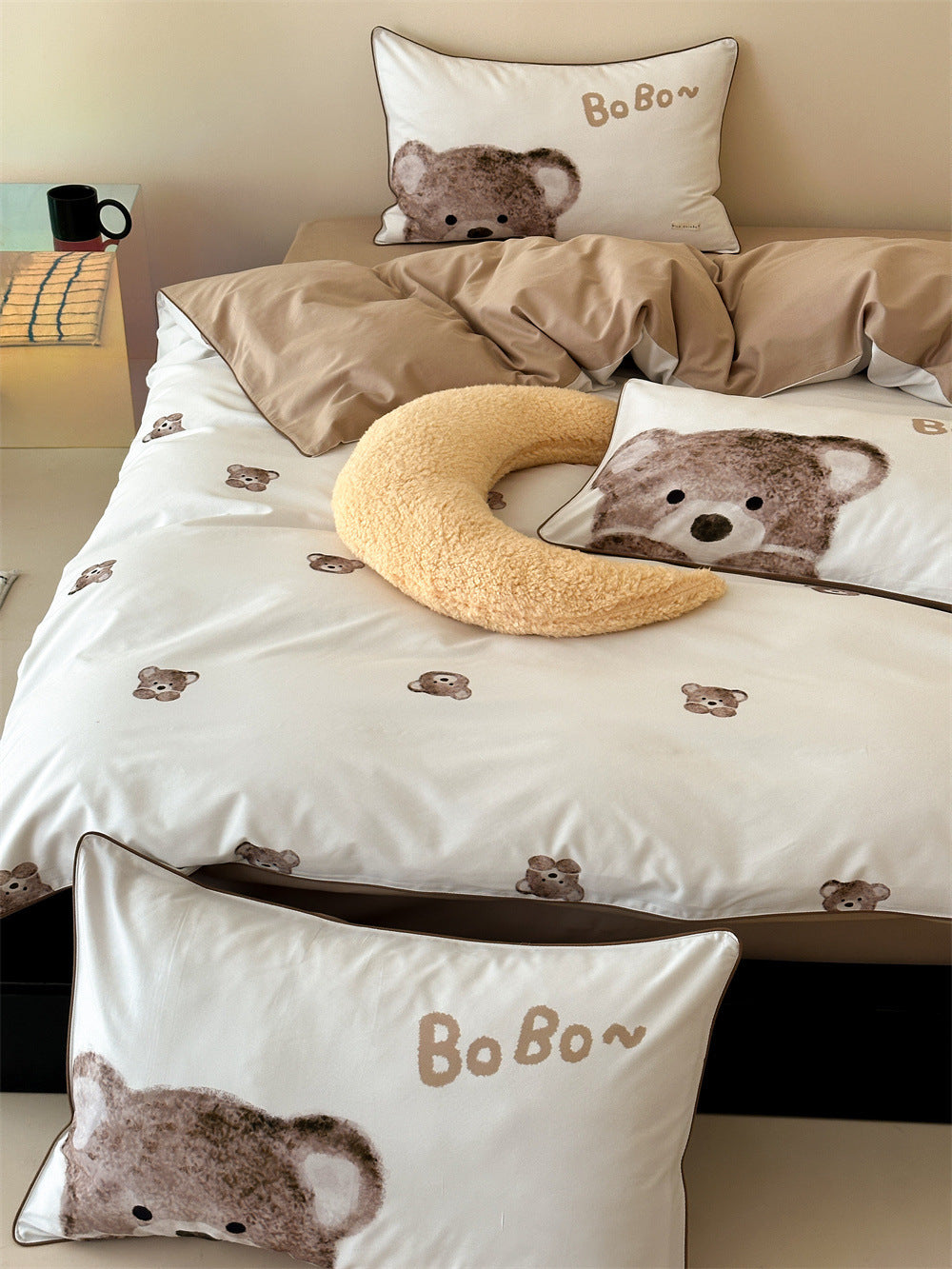 Bedding set made of brushed cotton, cartoon design