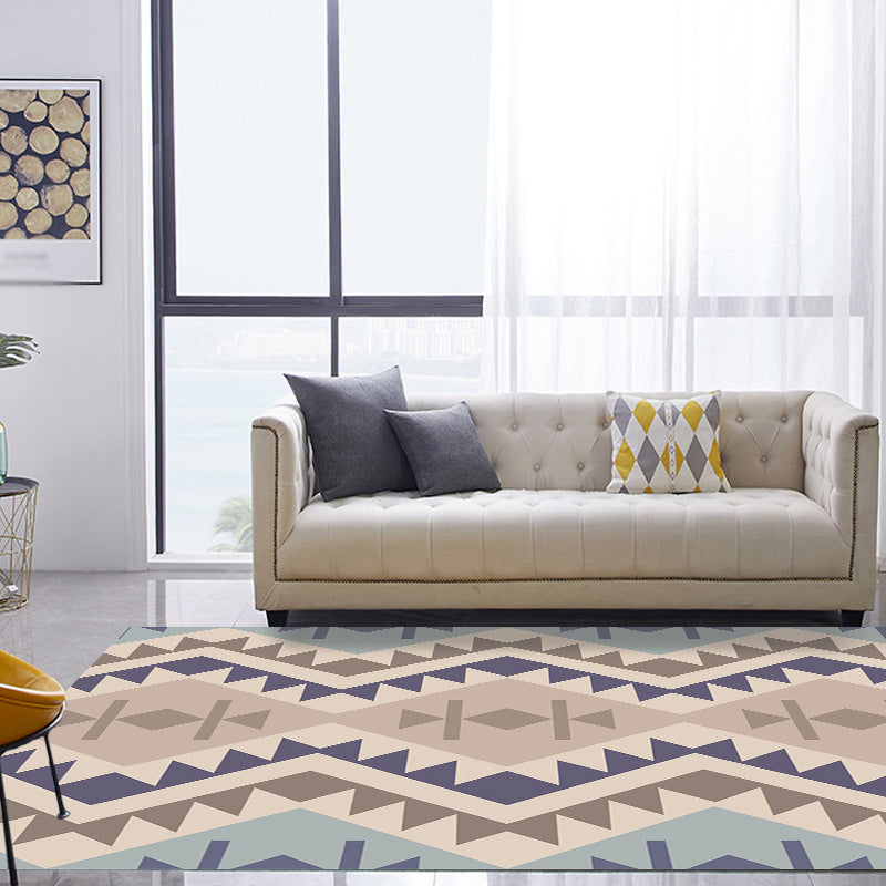 BowLift | Southwest Tribal Geometric Pattern Rug Multicolor Polyester Rug Washable Pet-Friendly Non-Slip Rug for Living Room