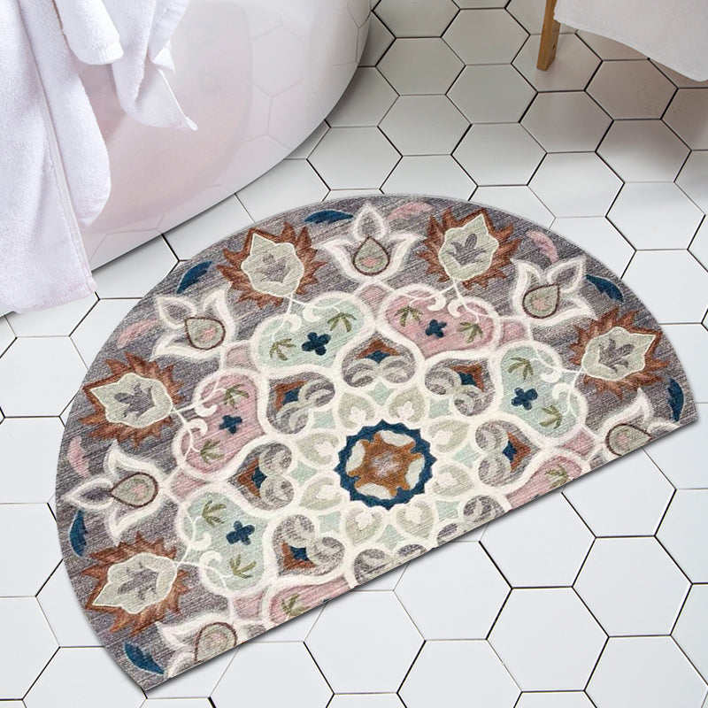 BowLift | Bohemian Floral Pattern Rug Multicolor Polyester Rug Machine Washable Non-Slip Back Rug for Living Room