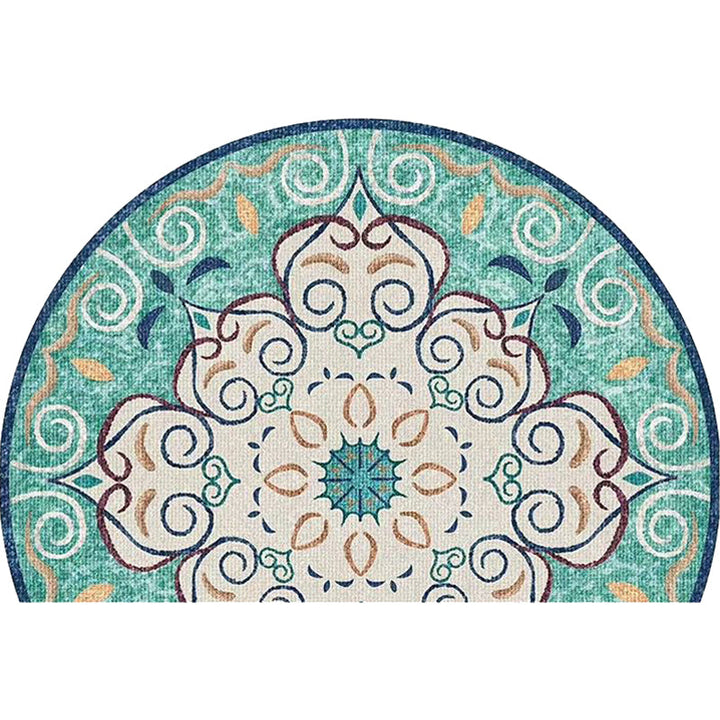 BowLift | Bohemian Floral Pattern Rug Multicolor Polyester Rug Machine Washable Non-Slip Back Rug for Living Room