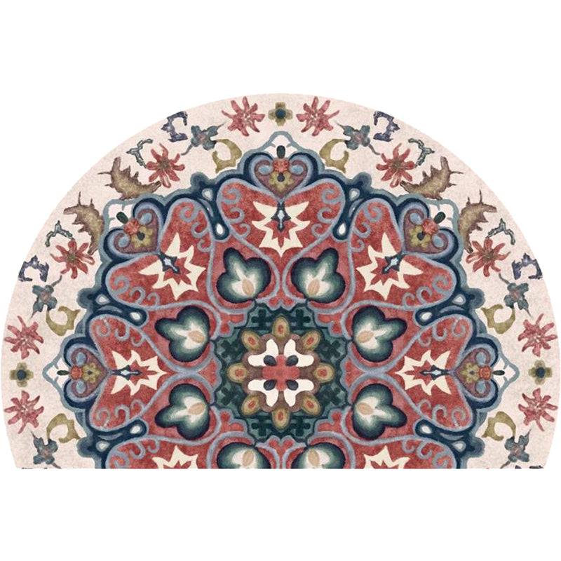 BowLift | Bohemian Floral Pattern Rug Multicolor Polyester Rug Machine Washable Non-Slip Back Rug for Living Room