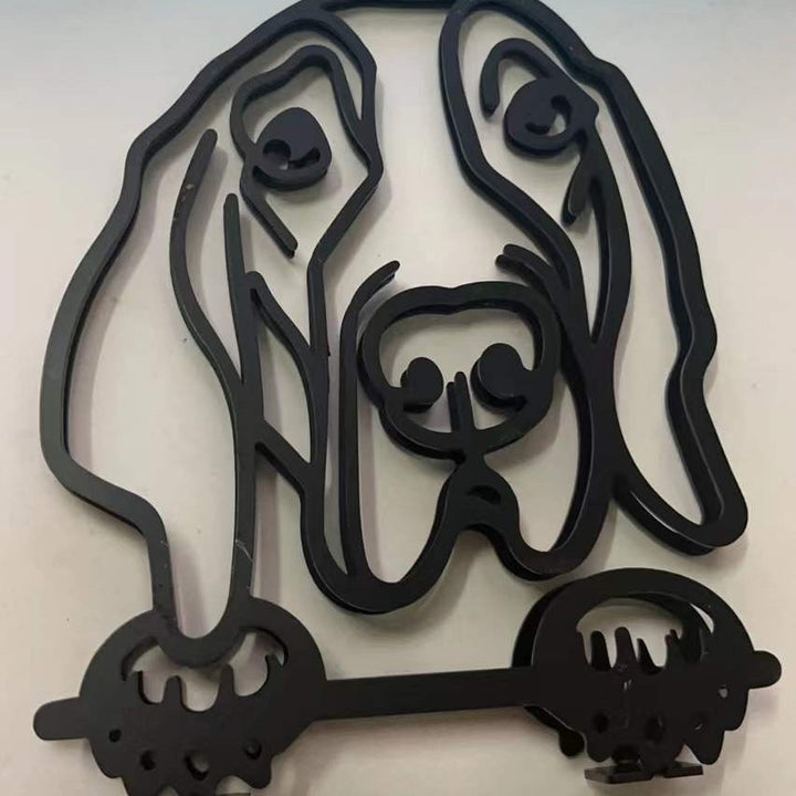Simple Metal Dog Art Sculpture Ornaments Home Decoration