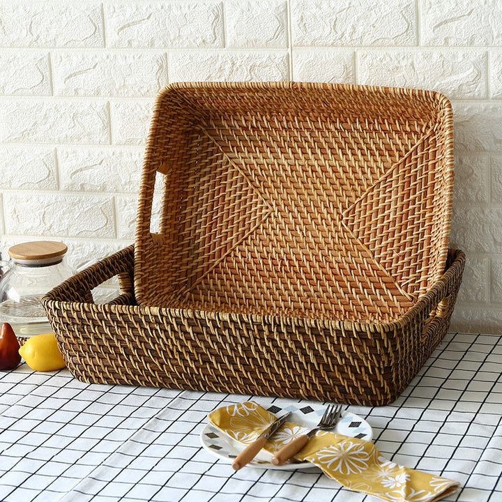 Decorative Woven Laundry Basket Bowlift