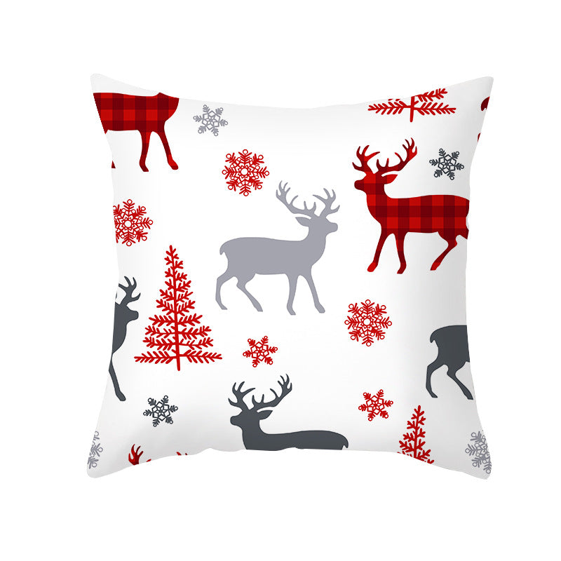 Festive Christmas Tree Typography Throw Pillow Cover