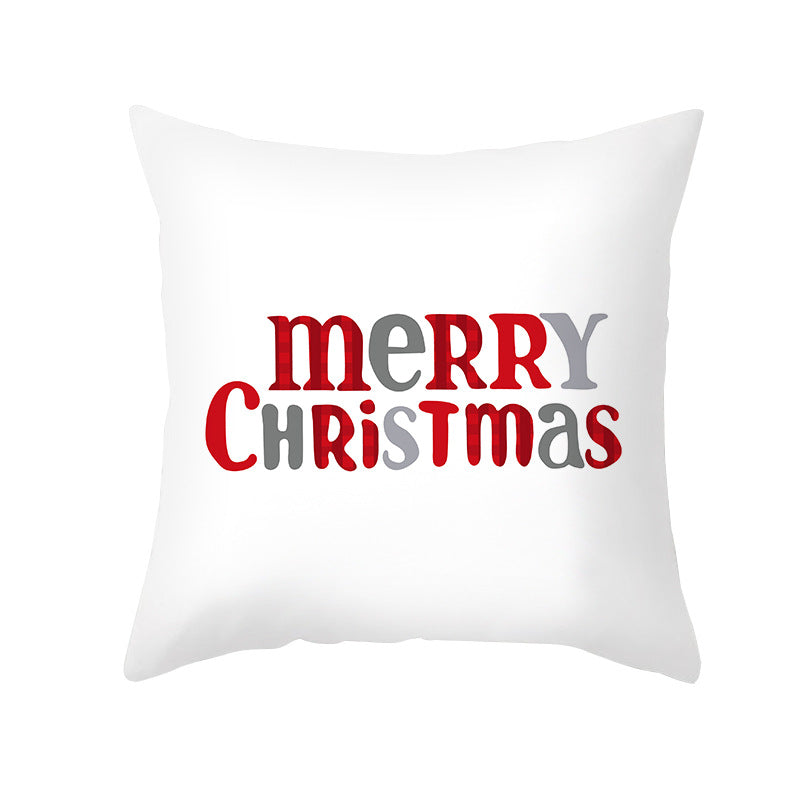 Festive Christmas Tree Typography Throw Pillow Cover
